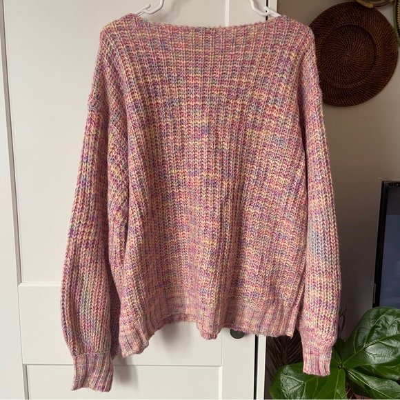 Tobi Wildest Dreams Rainbow Sweater In Pink - M - Picture 7 of 9